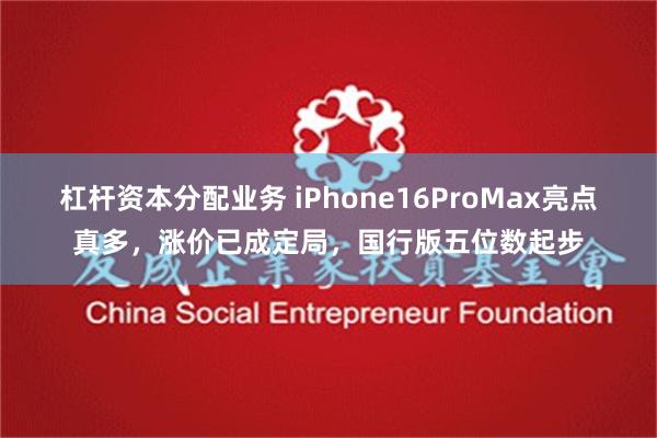 杠杆资本分配业务 iPhone16ProMax亮点真多，涨价已成定局，国行版五位数起步