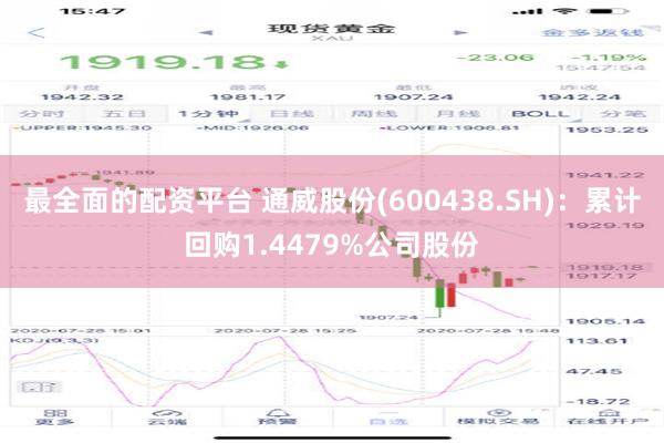 最全面的配资平台 通威股份(600438.SH)：累计回购1.4479%公司股份