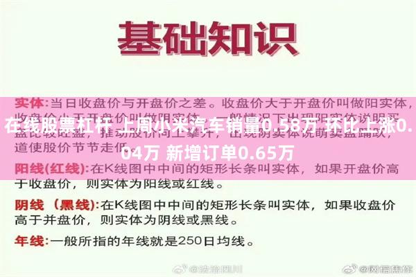 在线股票杠杆 上周小米汽车销量0.58万 环比上涨0.04万 新增订单0.65万